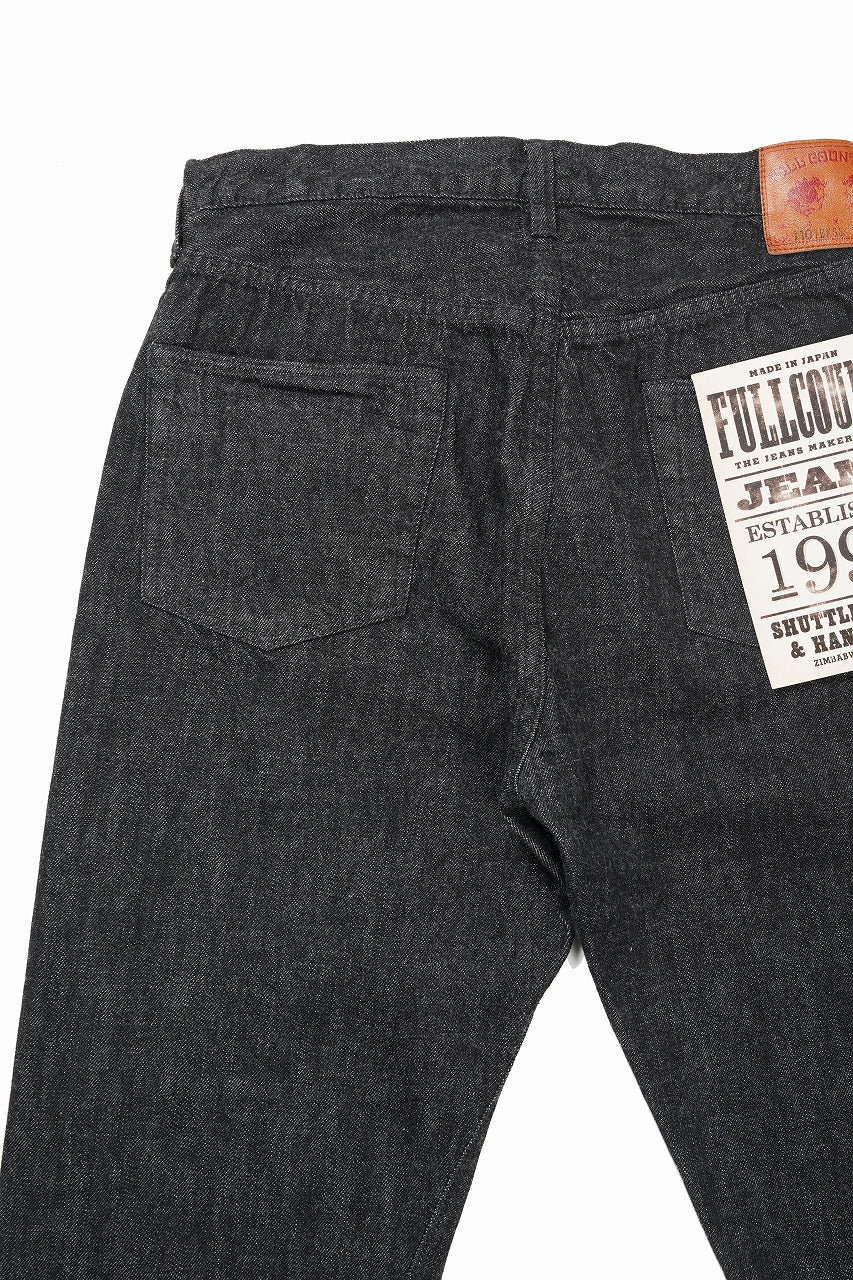 FULLCOUNT 1101BKSS Straight Jeans / 11.5oz Zimbabwe Selvedge Denim (BLACK / ONE WASHED) - Image 2