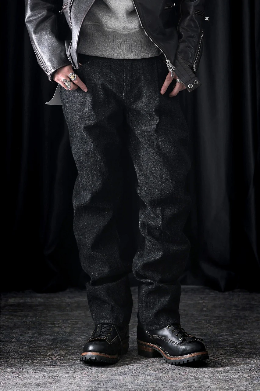 FULLCOUNT 1101BKSS Straight Jeans / 11.5oz Zimbabwe Selvedge Denim (BLACK / ONE WASHED) - Image 3