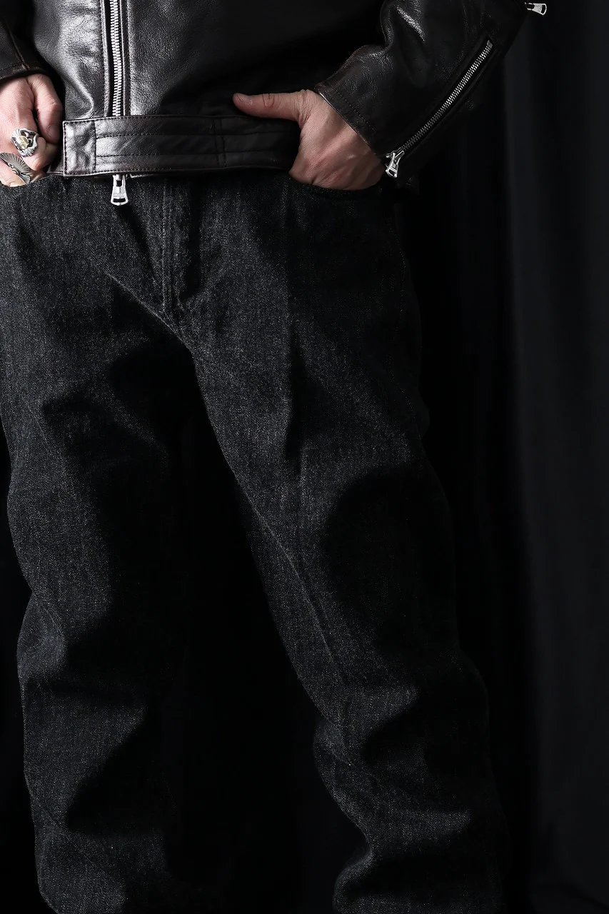 FULLCOUNT 1101BKSS Straight Jeans / 11.5oz Zimbabwe Selvedge Denim (BLACK / ONE WASHED) - Image 4