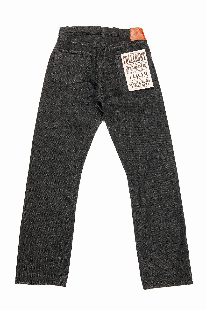 FULLCOUNT 1101BKSS Straight Jeans / 11.5oz Zimbabwe Selvedge Denim (BLACK / ONE WASHED) - Image 5