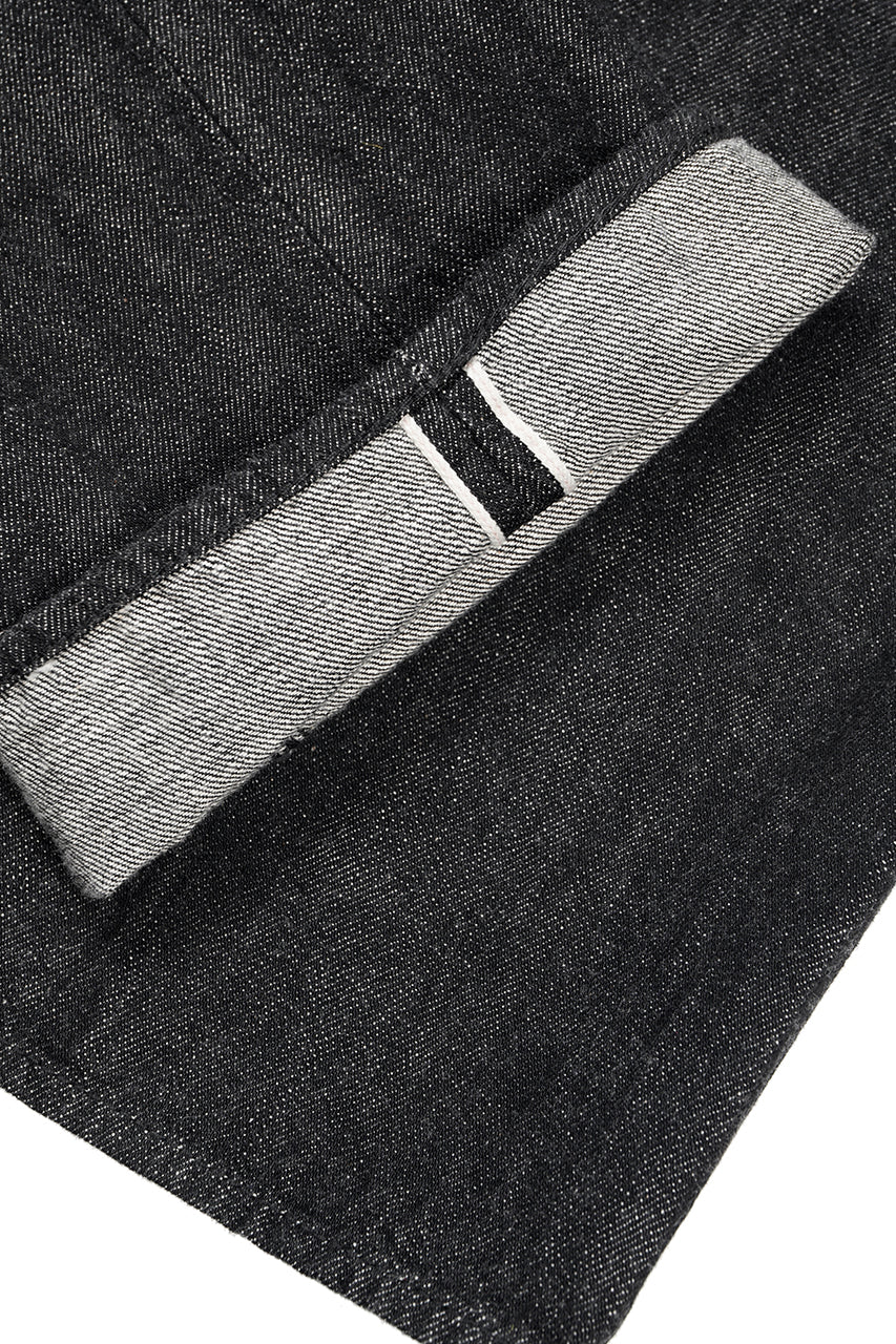 FULLCOUNT 1101BKSS Straight Jeans / 11.5oz Zimbabwe Selvedge Denim (BLACK / ONE WASHED) - Image 7