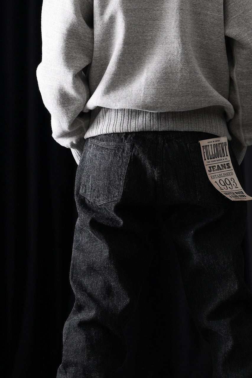 FULLCOUNT 1101BKSS Straight Jeans / 11.5oz Zimbabwe Selvedge Denim (BLACK / ONE WASHED) - Image 9