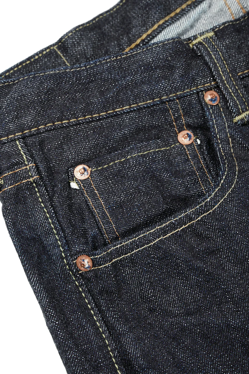 FULLCOUNT 1101XXW Straight Jeans / 15.5oz Zimbabwe Selvedge Denim (INDIGO BLUE / ONE WASHED) - Image 4