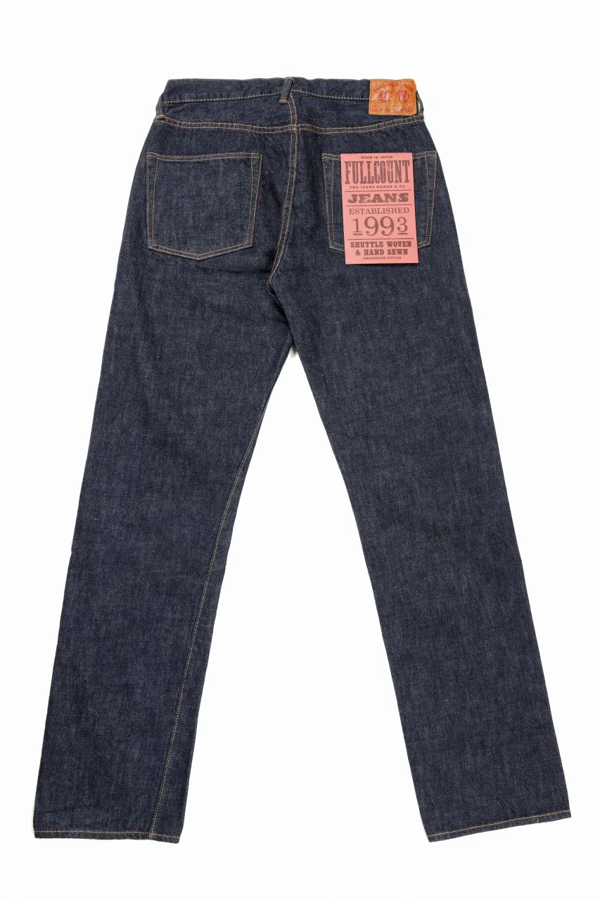 FULLCOUNT 1103W Clean Straight Jeans / 13.7oz Zimbabwe Selvedge Denim (INDIGO BLUE / ONE WASHED) - Image 2