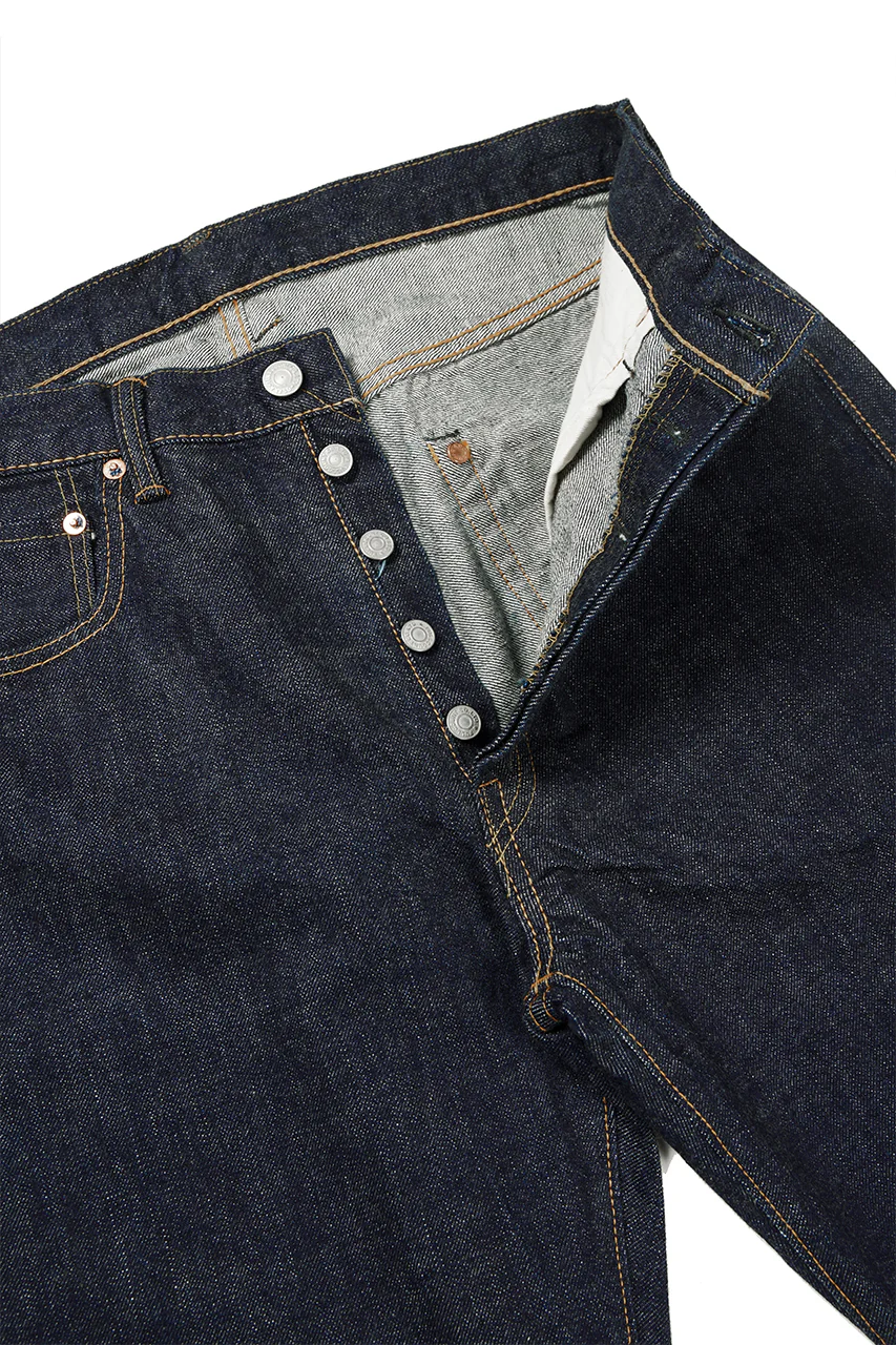 FULLCOUNT 1103W Clean Straight Jeans / 13.7oz Zimbabwe Selvedge Denim (INDIGO BLUE / ONE WASHED) - Image 6
