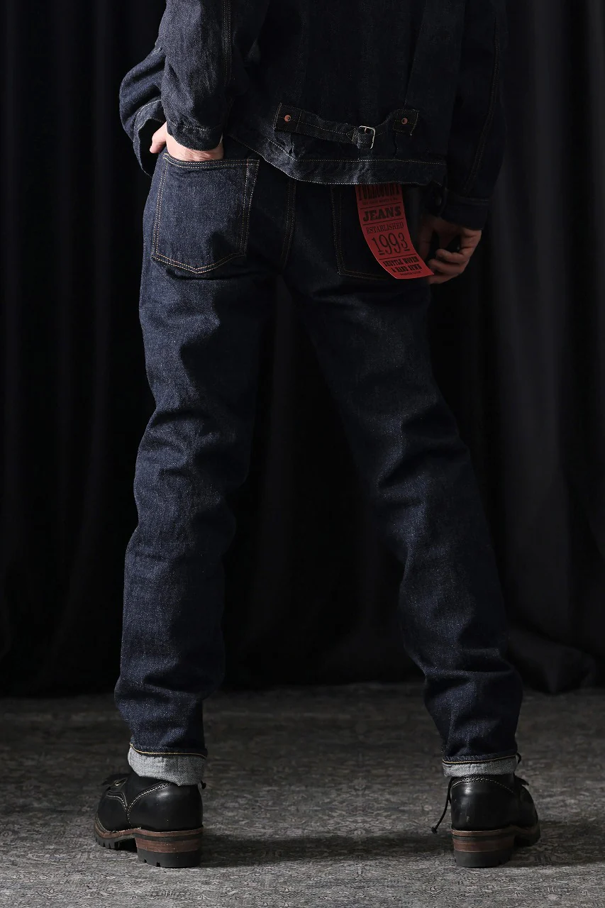 FULLCOUNT 1103W Clean Straight Jeans / 13.7oz Zimbabwe Selvedge Denim (INDIGO BLUE / ONE WASHED) - Image 8
