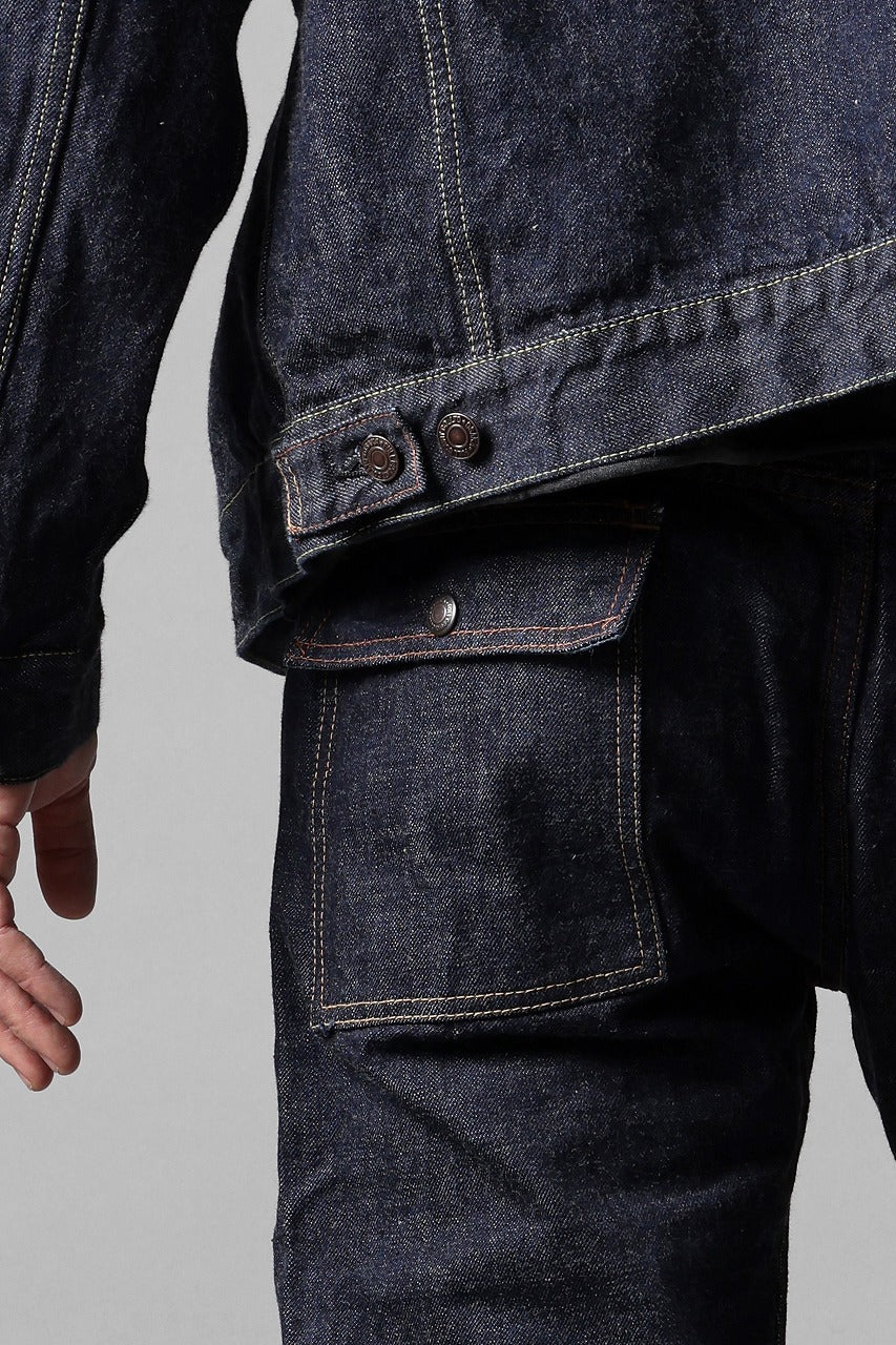 FULLCOUNT 1246W Bush Pants / 13.7oz Zimbabwe Selvedge Denim (INDIGO BLUE / ONE WASHED) - Image 10