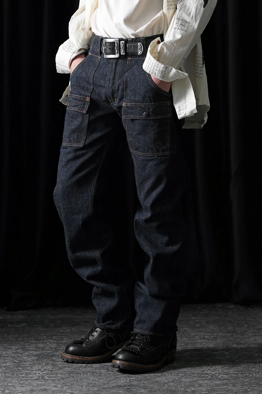 FULLCOUNT 1246W Bush Pants / 13.7oz Zimbabwe Selvedge Denim (INDIGO BLUE / ONE WASHED) - Image 11