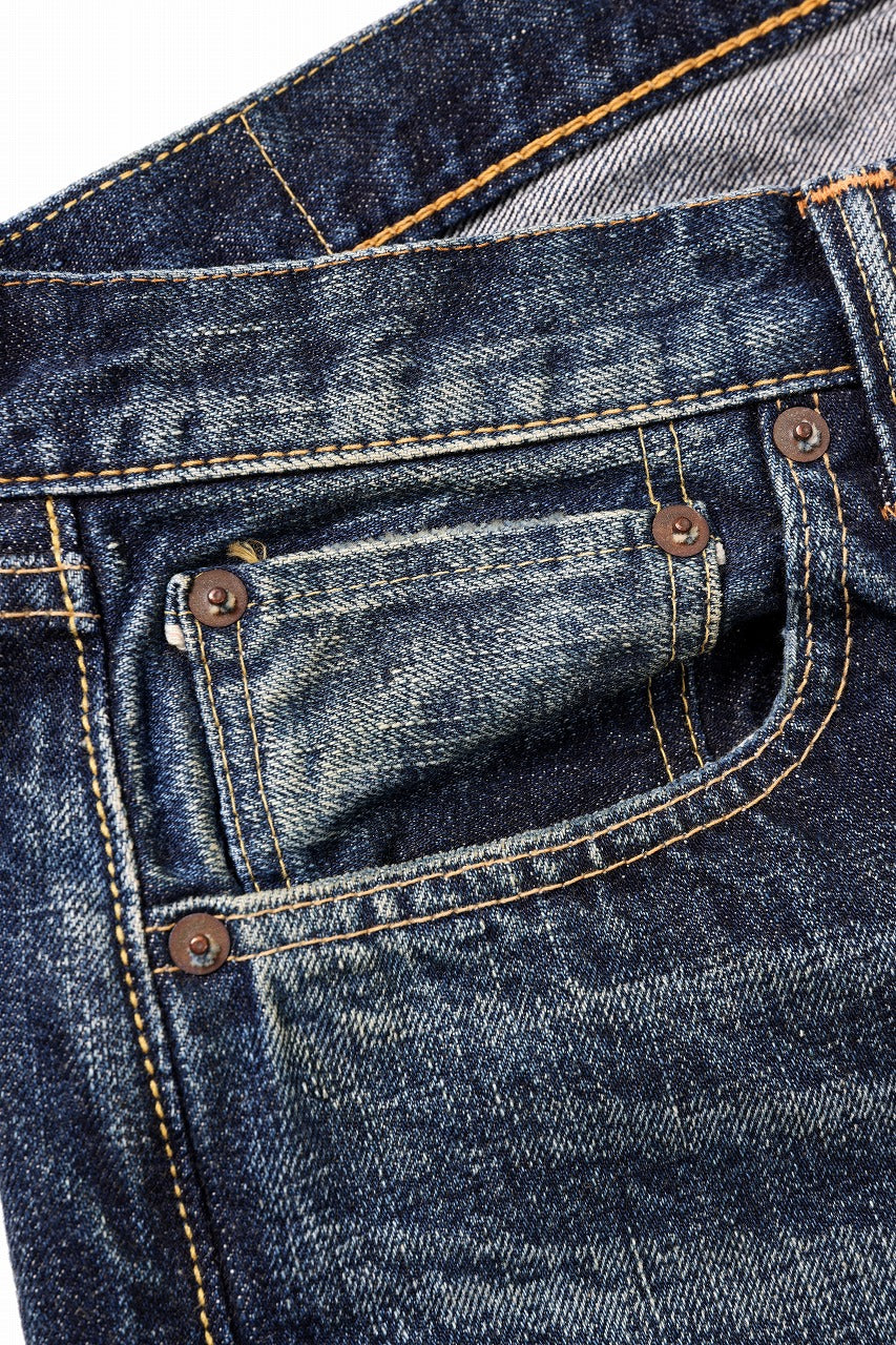 FULLCOUNT 1345-0105 "Fear Of The Dark" Wide Denim Pants / 15.5oz Zimbabwe Selvedge Denim (INDIGO BLUE) - Image 10