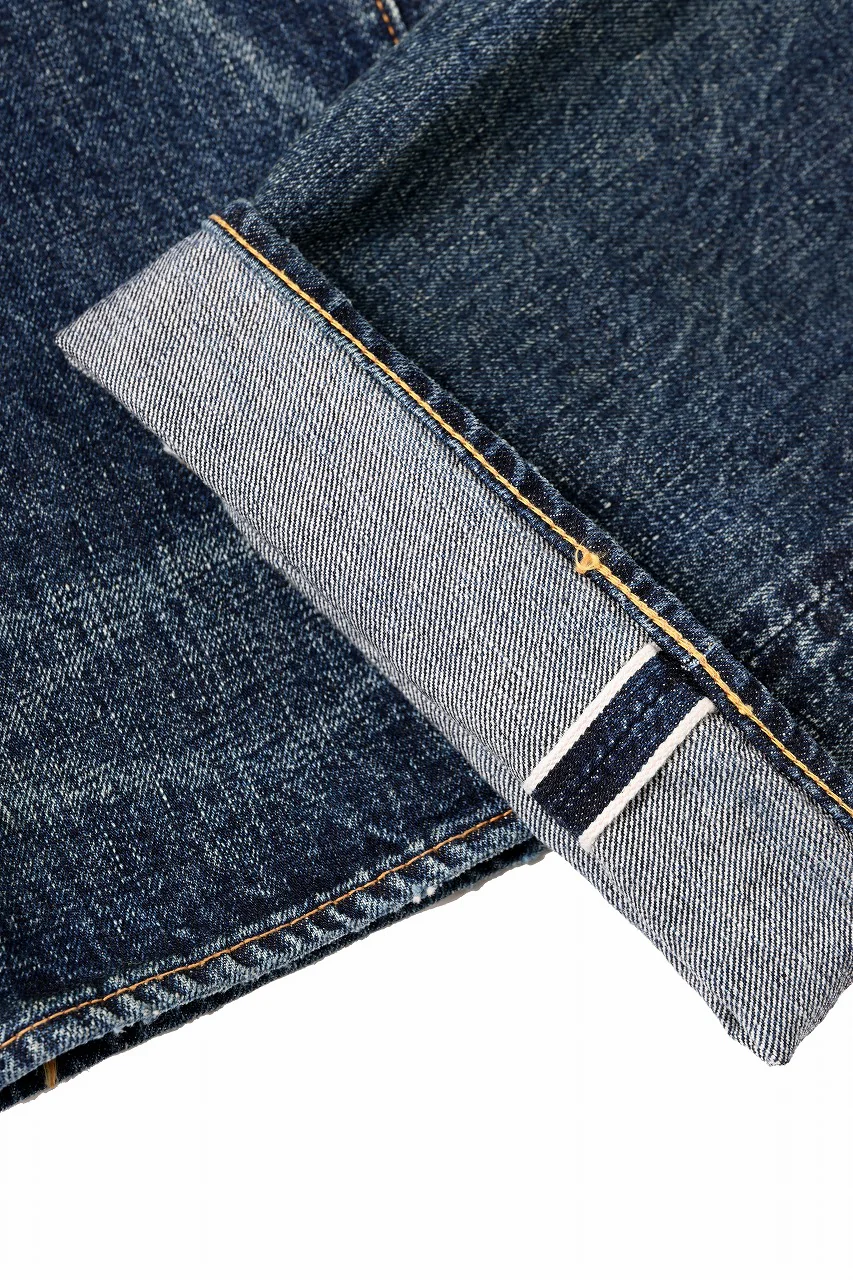 FULLCOUNT 1345-0105 "Fear Of The Dark" Wide Denim Pants / 15.5oz Zimbabwe Selvedge Denim (INDIGO BLUE) - Image 11