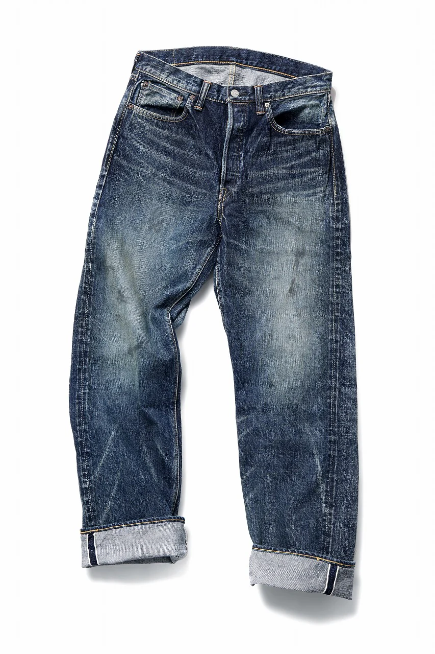 FULLCOUNT 1345-0105 "Fear Of The Dark" Wide Denim Pants / 15.5oz Zimbabwe Selvedge Denim (INDIGO BLUE) - Image 2