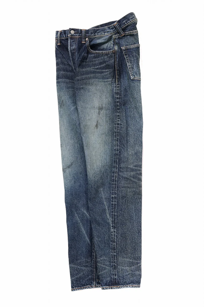 FULLCOUNT 1345-0105 "Fear Of The Dark" Wide Denim Pants / 15.5oz Zimbabwe Selvedge Denim (INDIGO BLUE) - Image 3