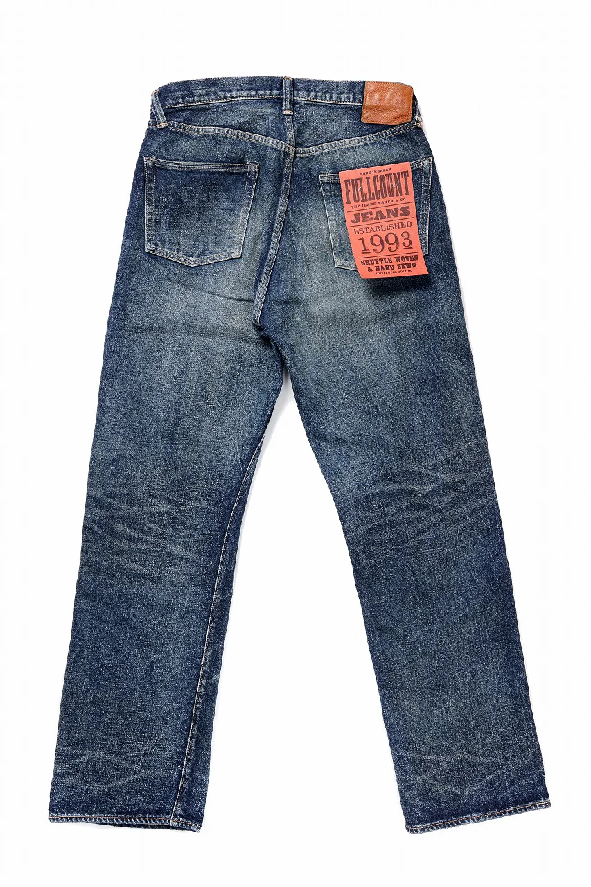 FULLCOUNT 1345-0105 "Fear Of The Dark" Wide Denim Pants / 15.5oz Zimbabwe Selvedge Denim (INDIGO BLUE) - Image 4