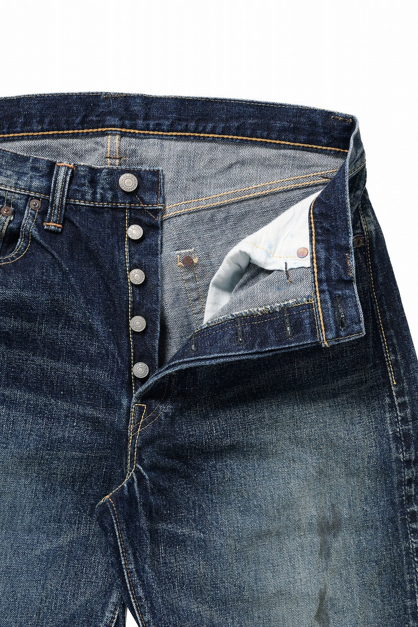 FULLCOUNT 1345-0105 "Fear Of The Dark" Wide Denim Pants / 15.5oz Zimbabwe Selvedge Denim (INDIGO BLUE) - Image 8