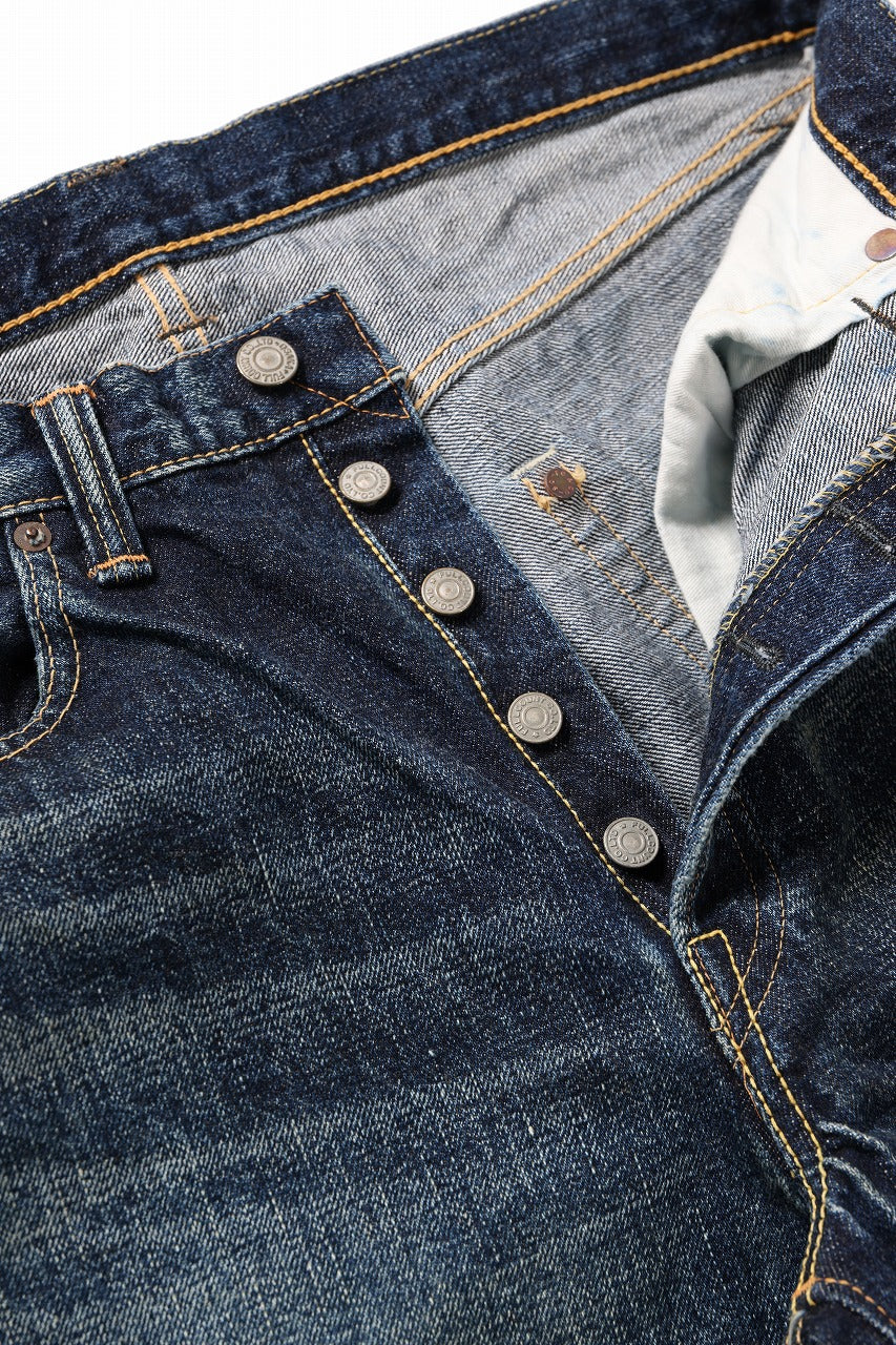 FULLCOUNT 1345-0105 "Fear Of The Dark" Wide Denim Pants / 15.5oz Zimbabwe Selvedge Denim (INDIGO BLUE) - Image 9