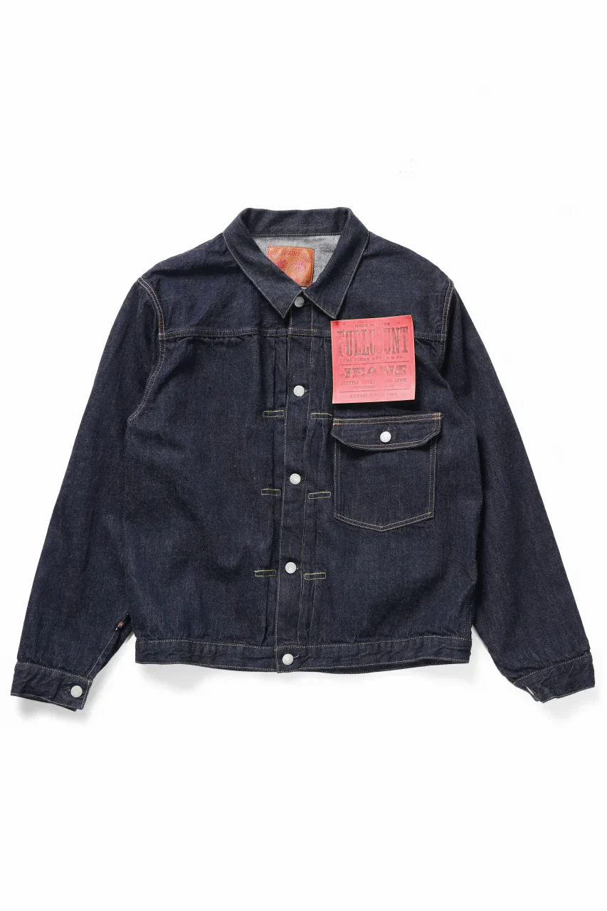 FULLCOUNT 2107W Type-1 Jean Jacket / 13.7oz Zimbabwe Selvedge Denim (INDIGO BLUE / ONE WASHED)