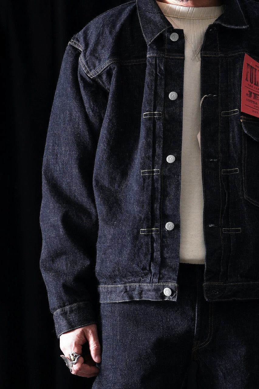FULLCOUNT 2107W Type-1 Jean Jacket / 13.7oz Zimbabwe Selvedge Denim (INDIGO BLUE / ONE WASHED) - Image 11