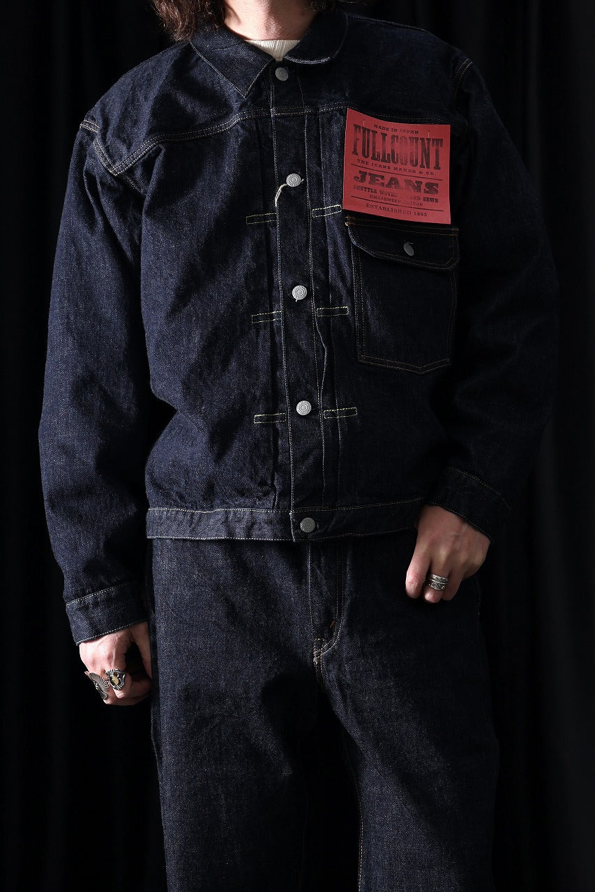 FULLCOUNT 2107W Type-1 Jean Jacket / 13.7oz Zimbabwe Selvedge Denim (INDIGO BLUE / ONE WASHED) - Image 2