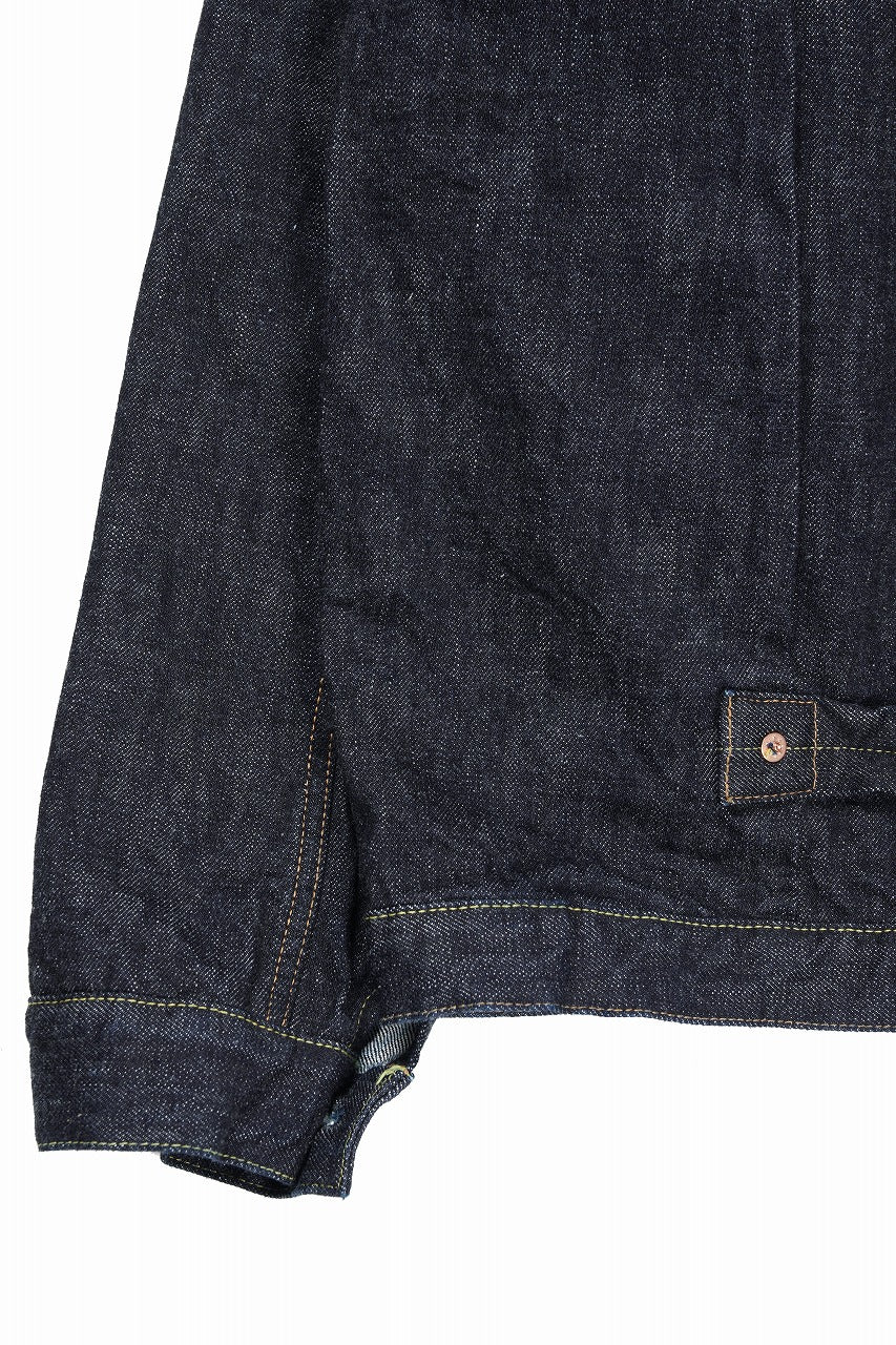 FULLCOUNT 2107XXW Type-1 Jean Jacket / 15.5oz Zimbabwe Selvedge Denim (INDIGO BLUE / ONE WASHED) - Image 10