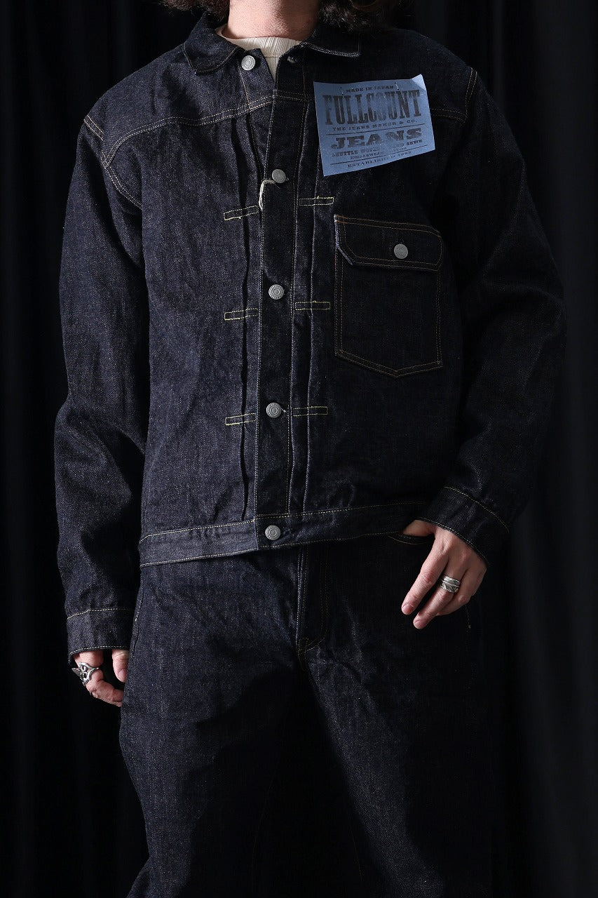 FULLCOUNT 2107XXW Type-1 Jean Jacket / 15.5oz Zimbabwe Selvedge Denim (INDIGO BLUE / ONE WASHED) - Image 2