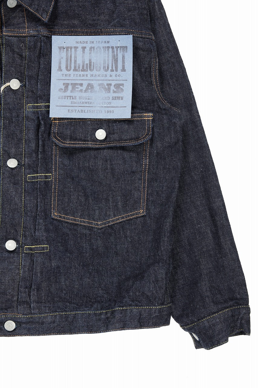 FULLCOUNT 2107XXW Type-1 Jean Jacket / 15.5oz Zimbabwe Selvedge Denim (INDIGO BLUE / ONE WASHED) - Image 6