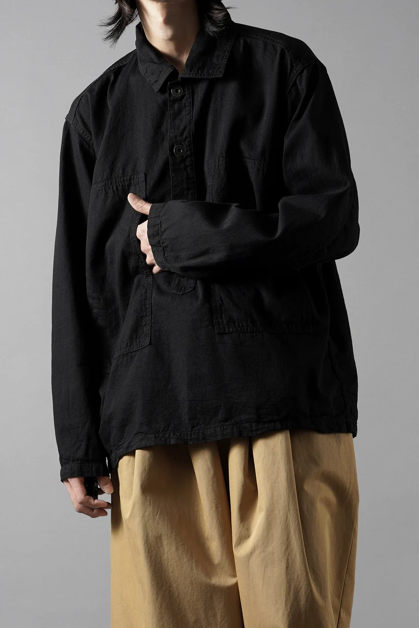 FULLCOUNT 4097-1 US Army Black Black Denim Pullover Shirt (Black) - Image 11