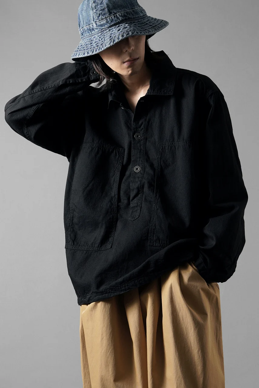 FULLCOUNT 4097-1 US Army Black Black Denim Pullover Shirt (Black) - Image 12