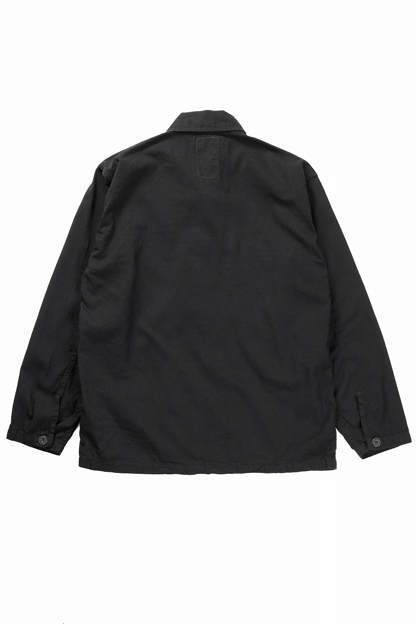 FULLCOUNT 4097-1 US Army Black Black Denim Pullover Shirt (Black) - Image 4