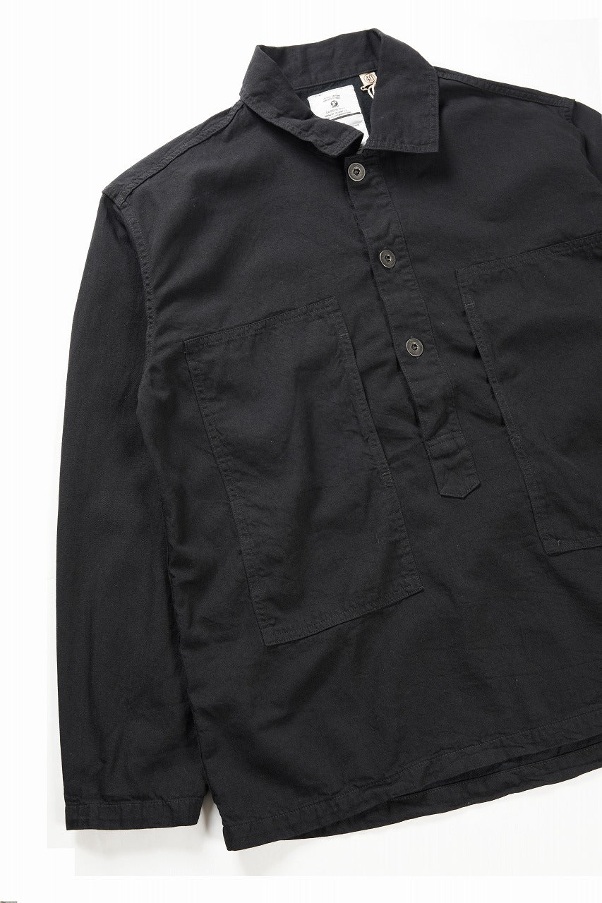 FULLCOUNT 4097-1 US Army Black Black Denim Pullover Shirt (Black) - Image 5