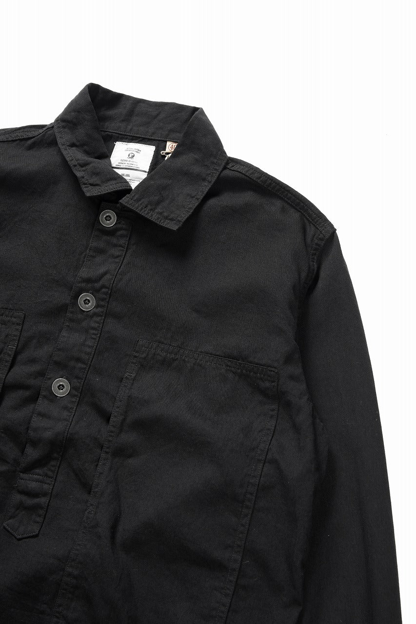 FULLCOUNT 4097-1 US Army Black Black Denim Pullover Shirt (Black) - Image 6