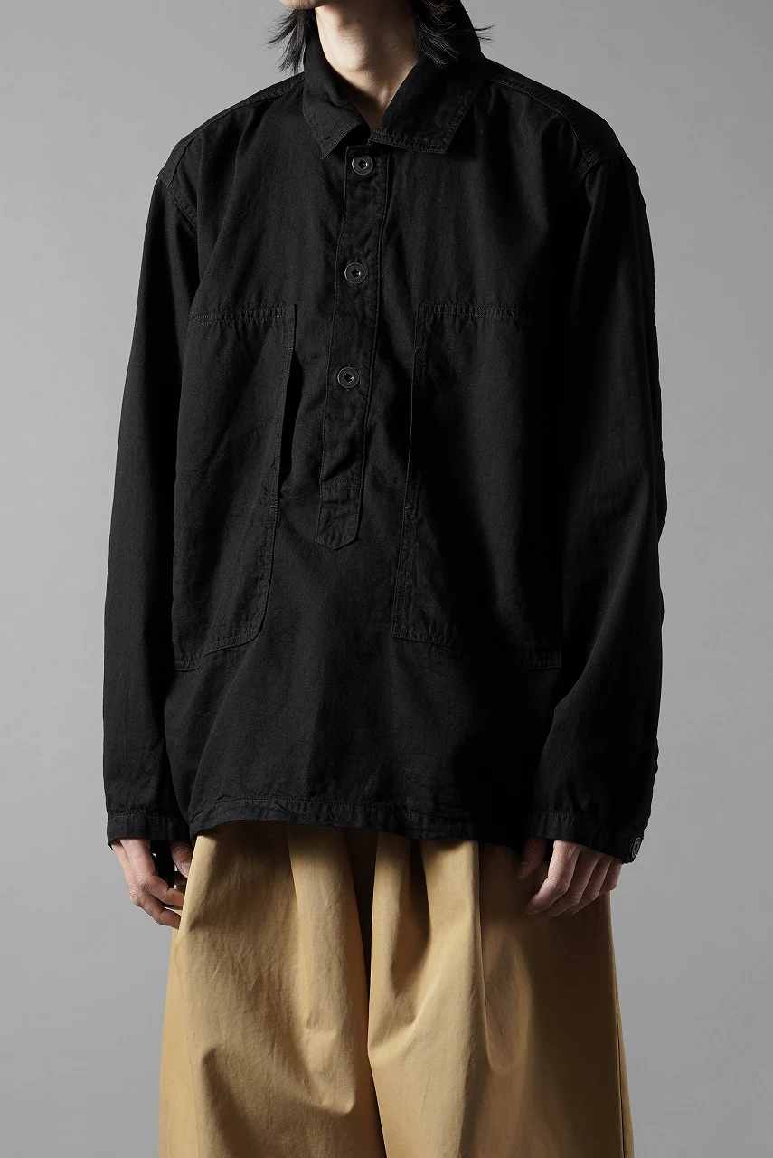 FULLCOUNT 4097-1 US Army Black Black Denim Pullover Shirt (Black) - Image 9