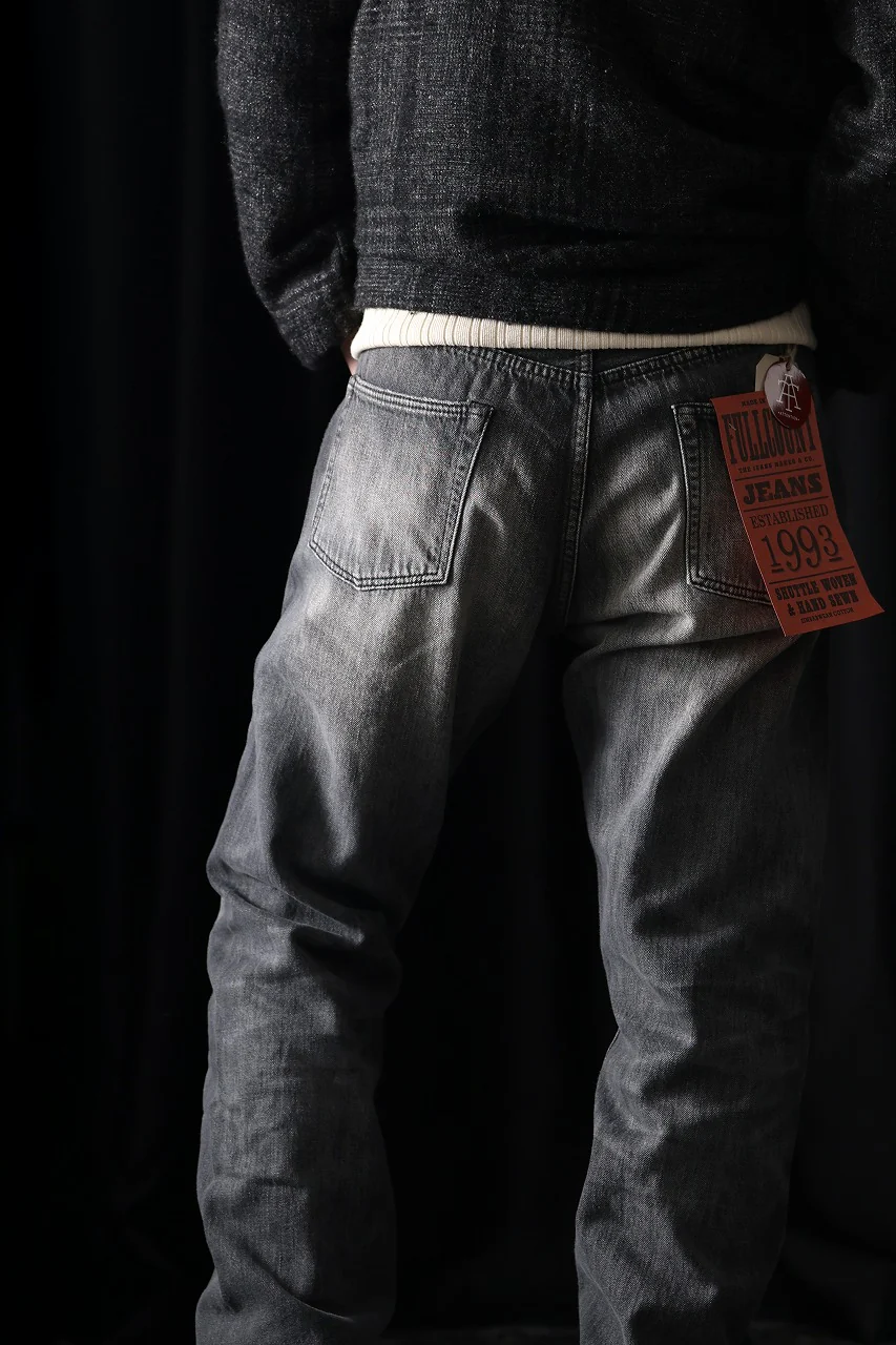 FULLCOUNT "Dartford" 1101BKSSHW Straight Jeans / 11.5oz Zimbabwe Selvedge Denim (BLACK / VINTAGE FADED) - Image 15