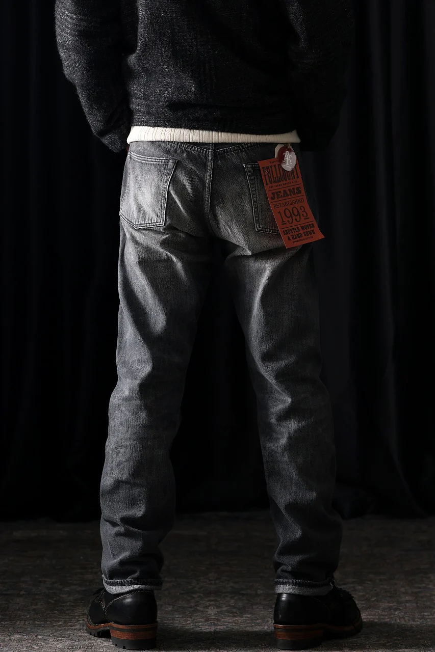 FULLCOUNT "Dartford" 1101BKSSHW Straight Jeans / 11.5oz Zimbabwe Selvedge Denim (BLACK / VINTAGE FADED) - Image 17