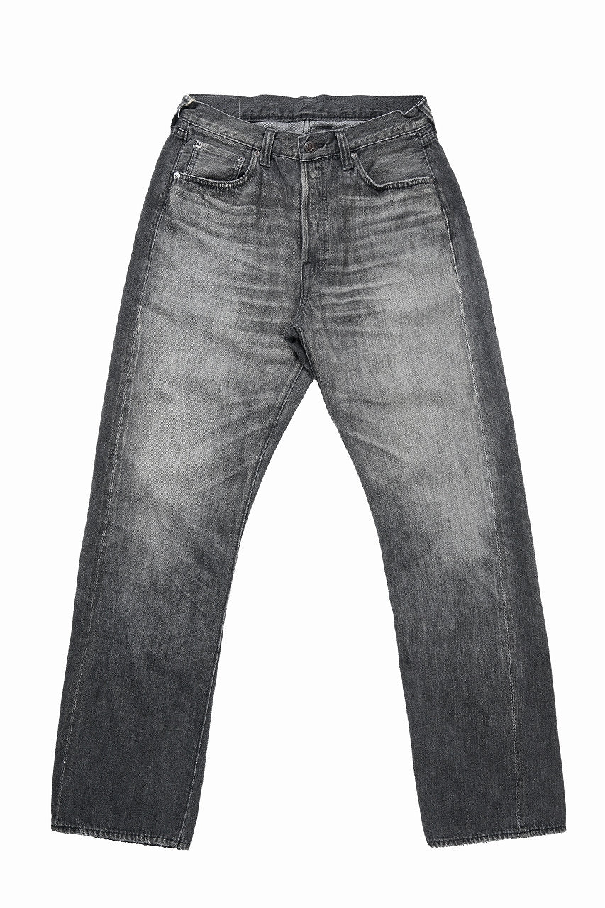 FULLCOUNT "Dartford" 1101BKSSHW Straight Jeans / 11.5oz Zimbabwe Selvedge Denim (BLACK / VINTAGE FADED) - Image 2
