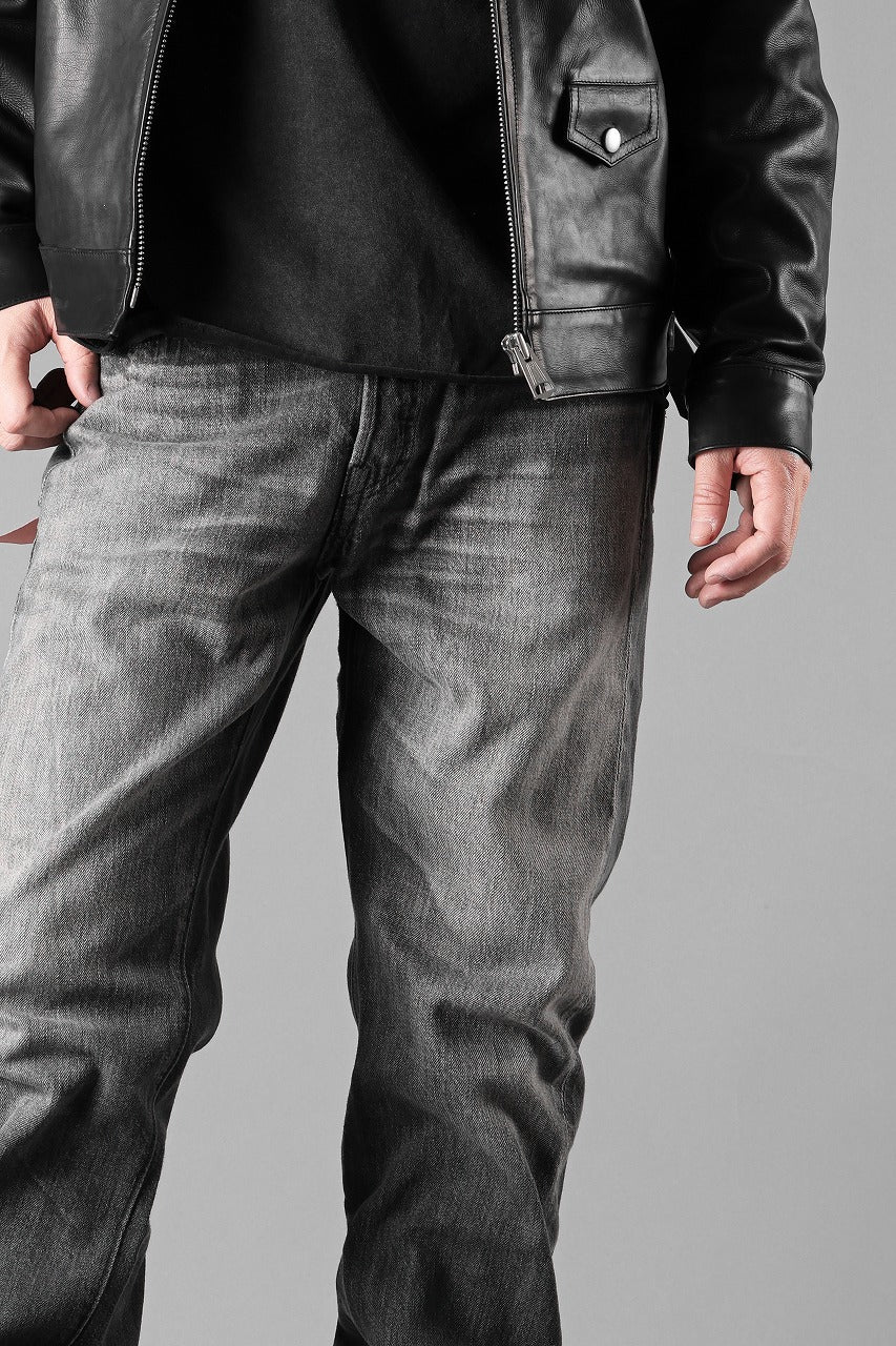 FULLCOUNT "Dartford" 1101BKSSHW Straight Jeans / 11.5oz Zimbabwe Selvedge Denim (BLACK / VINTAGE FADED) - Image 4