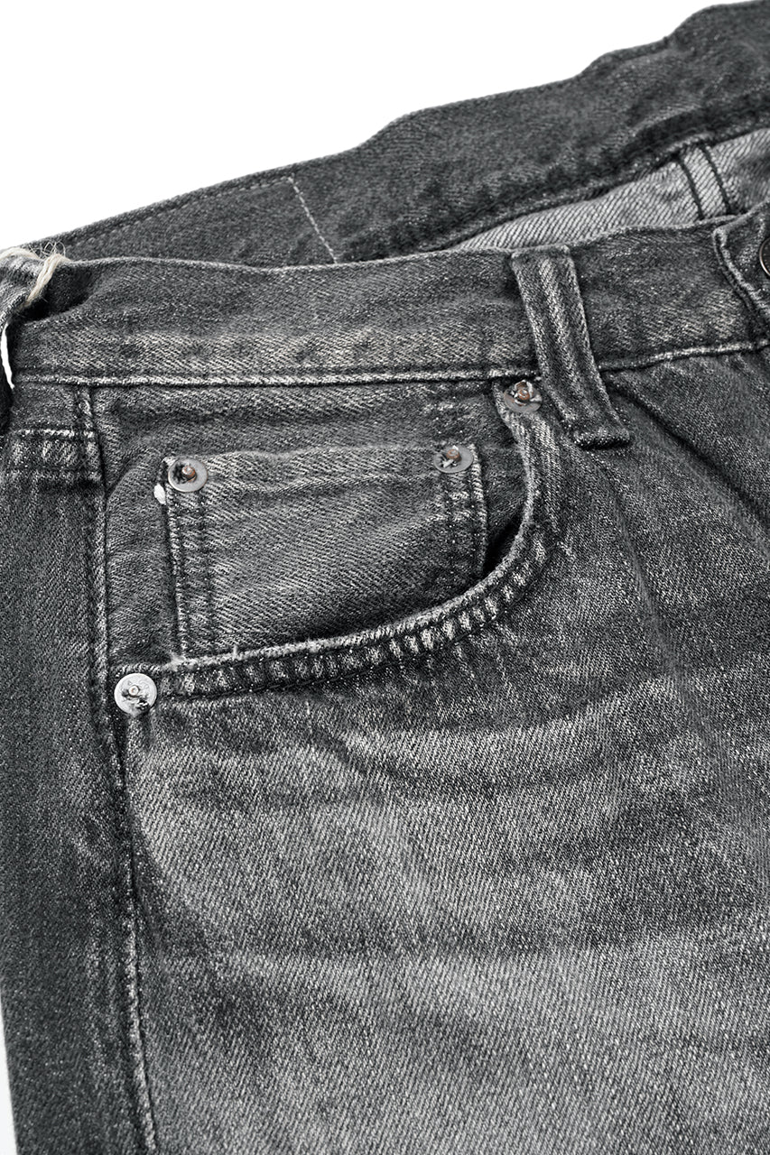 FULLCOUNT "Dartford" 1101BKSSHW Straight Jeans / 11.5oz Zimbabwe Selvedge Denim (BLACK / VINTAGE FADED) - Image 5