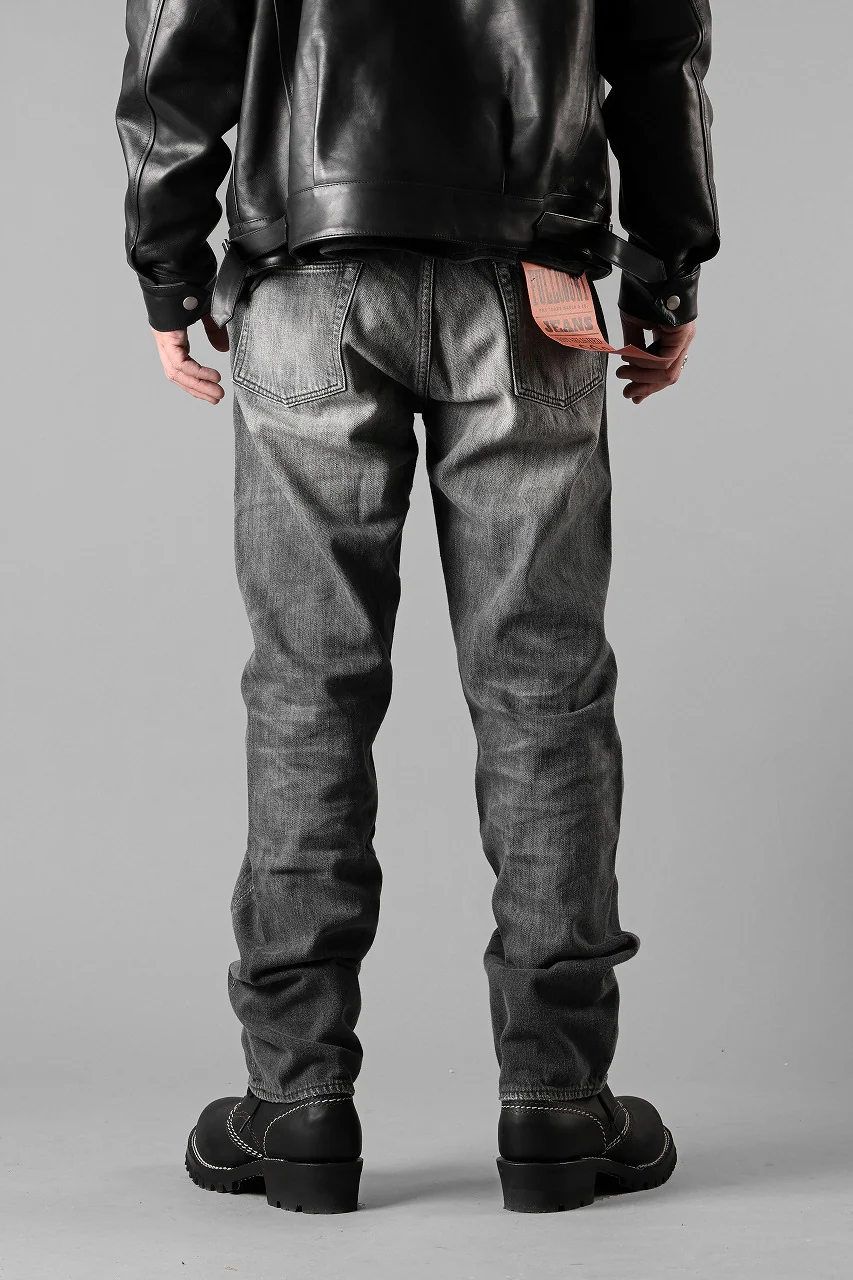 FULLCOUNT "Dartford" 1101BKSSHW Straight Jeans / 11.5oz Zimbabwe Selvedge Denim (BLACK / VINTAGE FADED) - Image 9