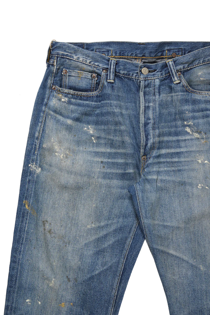 FULLCOUNT "Dartford *Splatter" 1937 Model Denim Pants / 11.5oz Zimbabwe Selvedge Denim (Super Smooth) (INDIGO BLUE / VINTAGE FADED) - Image 10