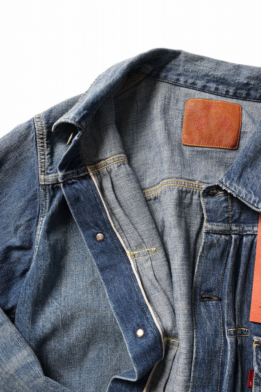 FULLCOUNT "Dartford" Type 1 Denim Jacket / 11.5oz Zimbabwe Selvedge Denim (Super Smooth) (INDIGO BLUE / ONE WASHED) - Image 15