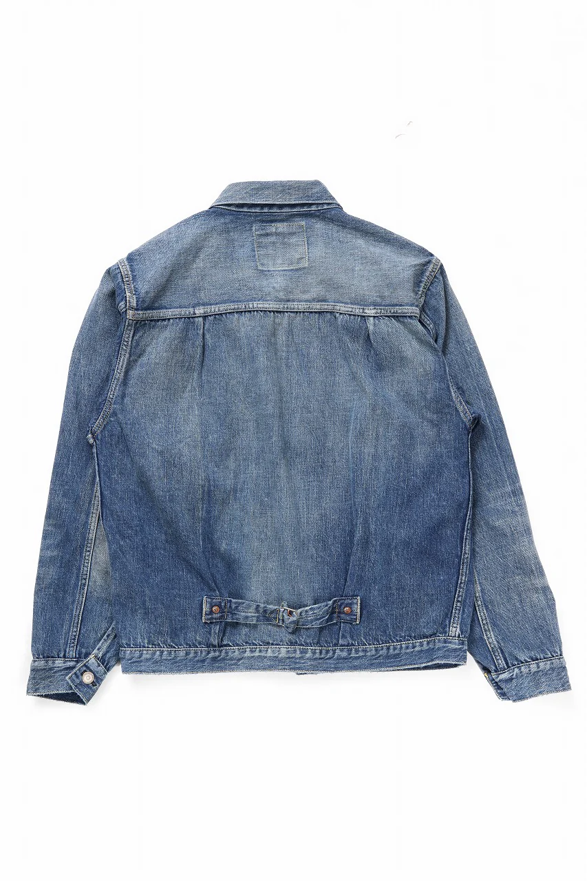 FULLCOUNT "Dartford" Type 1 Denim Jacket / 11.5oz Zimbabwe Selvedge Denim (Super Smooth) (INDIGO BLUE / ONE WASHED) - Image 4