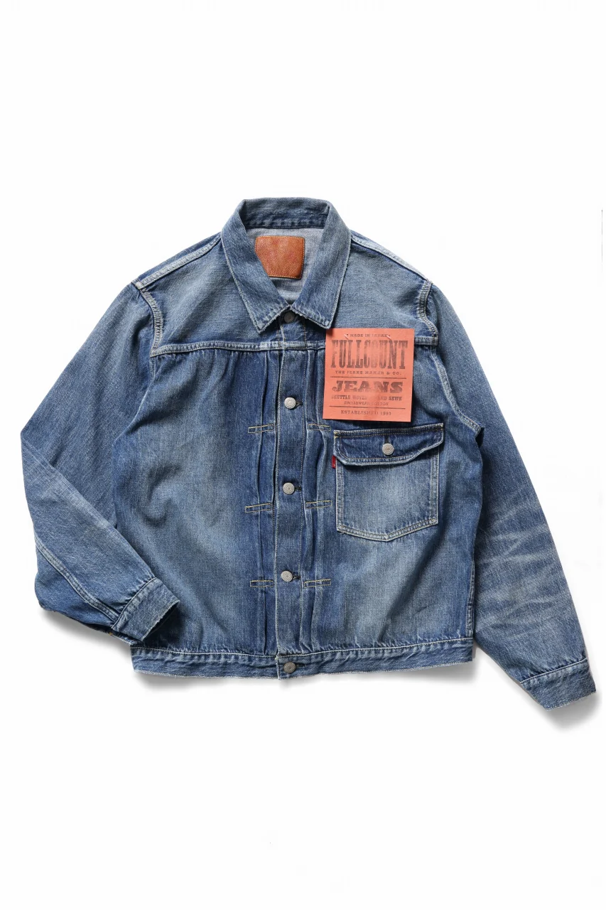 FULLCOUNT "Dartford" Type 1 Denim Jacket / 11.5oz Zimbabwe Selvedge Denim (Super Smooth) (INDIGO BLUE / ONE WASHED) - Image 5