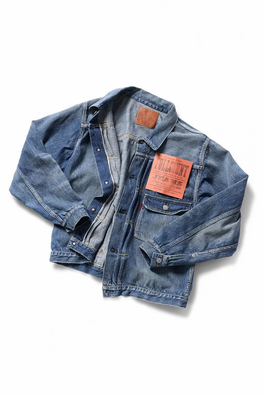 FULLCOUNT "Dartford" Type 1 Denim Jacket / 11.5oz Zimbabwe Selvedge Denim (Super Smooth) (INDIGO BLUE / ONE WASHED) - Image 6