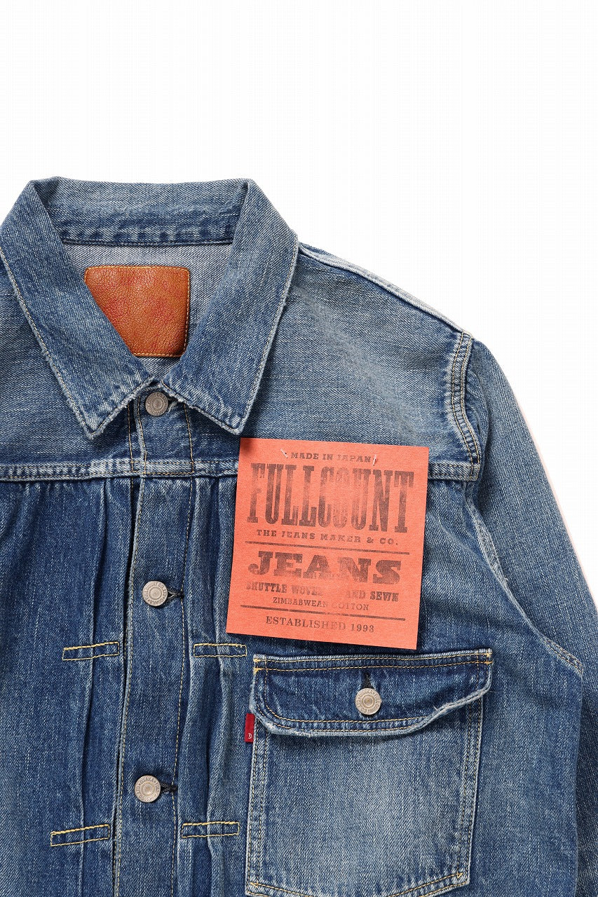FULLCOUNT "Dartford" Type 1 Denim Jacket / 11.5oz Zimbabwe Selvedge Denim (Super Smooth) (INDIGO BLUE / ONE WASHED) - Image 7