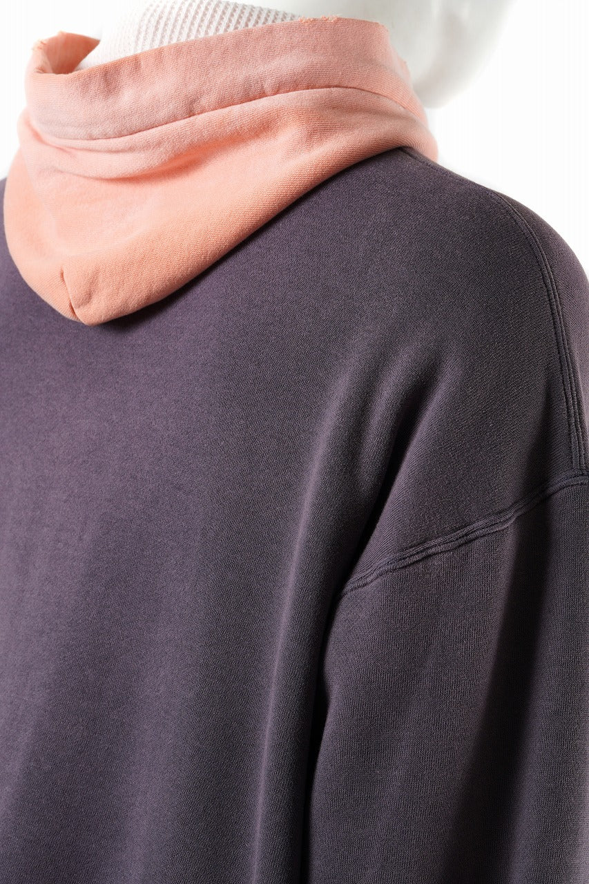 FULLCOUNT FADING DOUBLE FACE SWEAT HOODIE (EGG PLANT x PINK) - Image 8