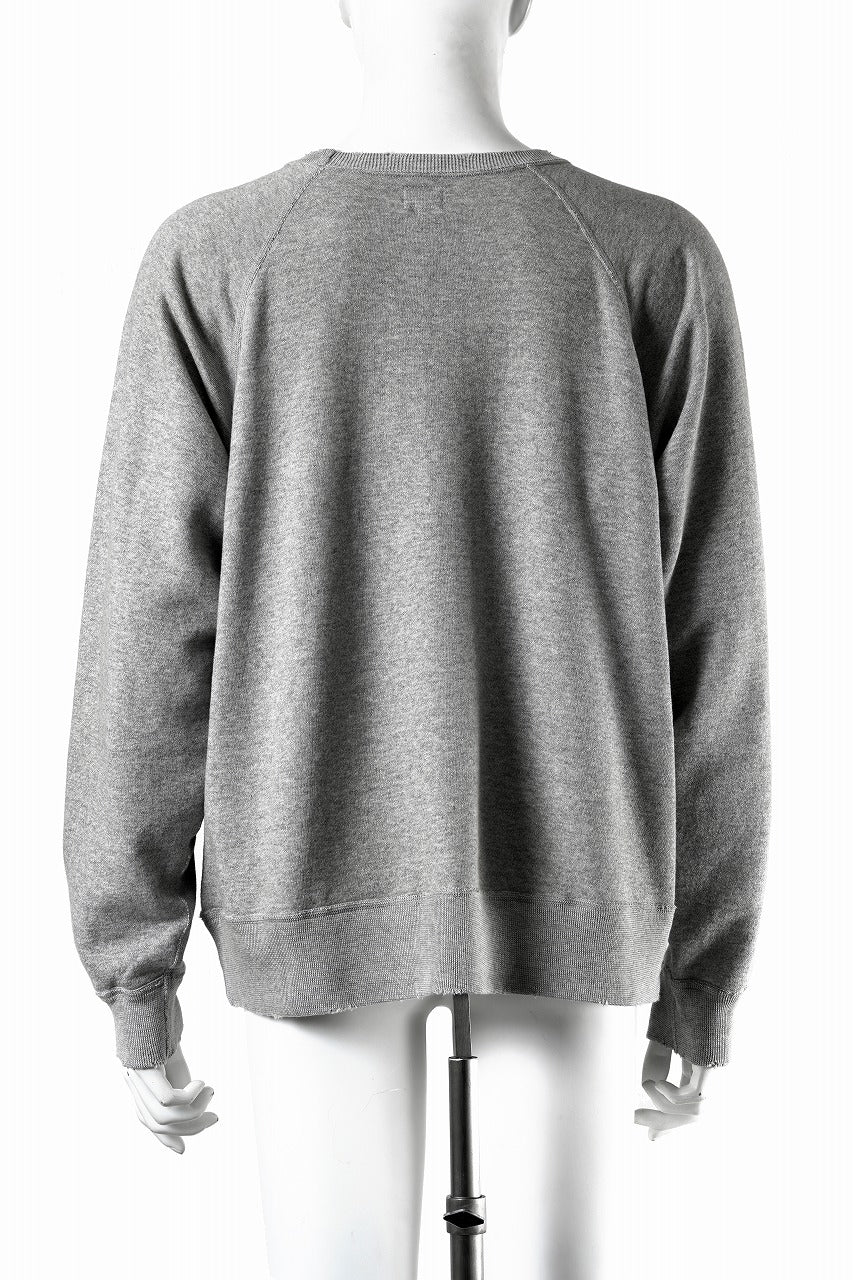 FULLCOUNT FADING RAGLAN SLEEVE SWEAT SHIRT (DAMAGE LESS / HEATHER GRAY) - Image 6