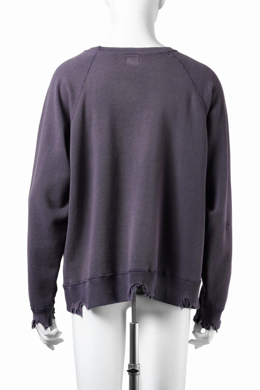 FULLCOUNT FADING RAGLAN SLEEVE SWEAT SHIRT (EGG PLANT) - Image 2