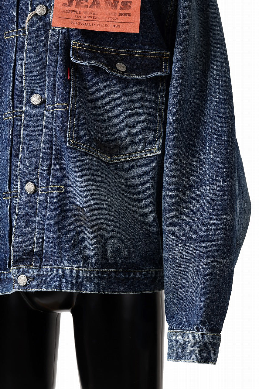 FULLCOUNT "Fear Of The Dark" Type 1 Denim Jacket / 15.5oz Zimbabwe Selvedge Denim (INDIGO BLUE) - Image 11