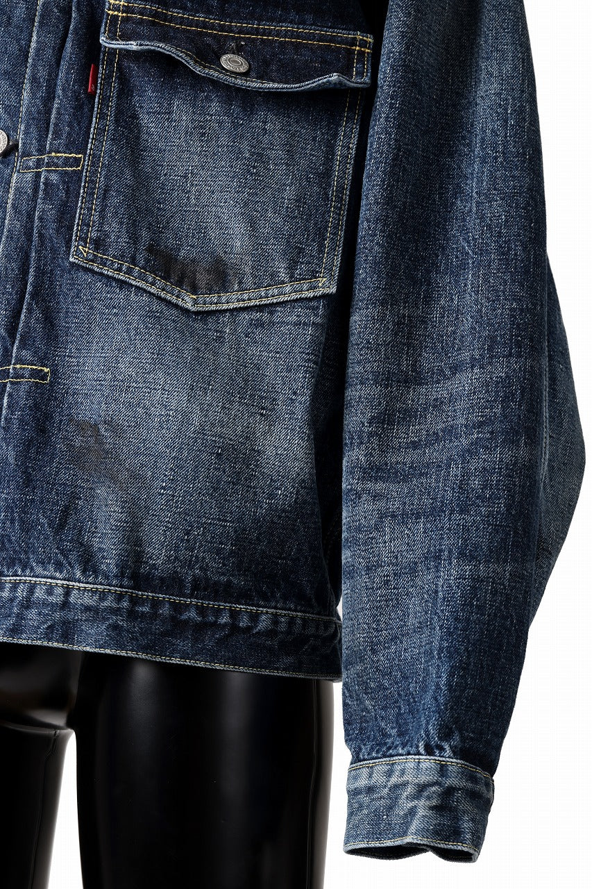 FULLCOUNT "Fear Of The Dark" Type 1 Denim Jacket / 15.5oz Zimbabwe Selvedge Denim (INDIGO BLUE) - Image 13
