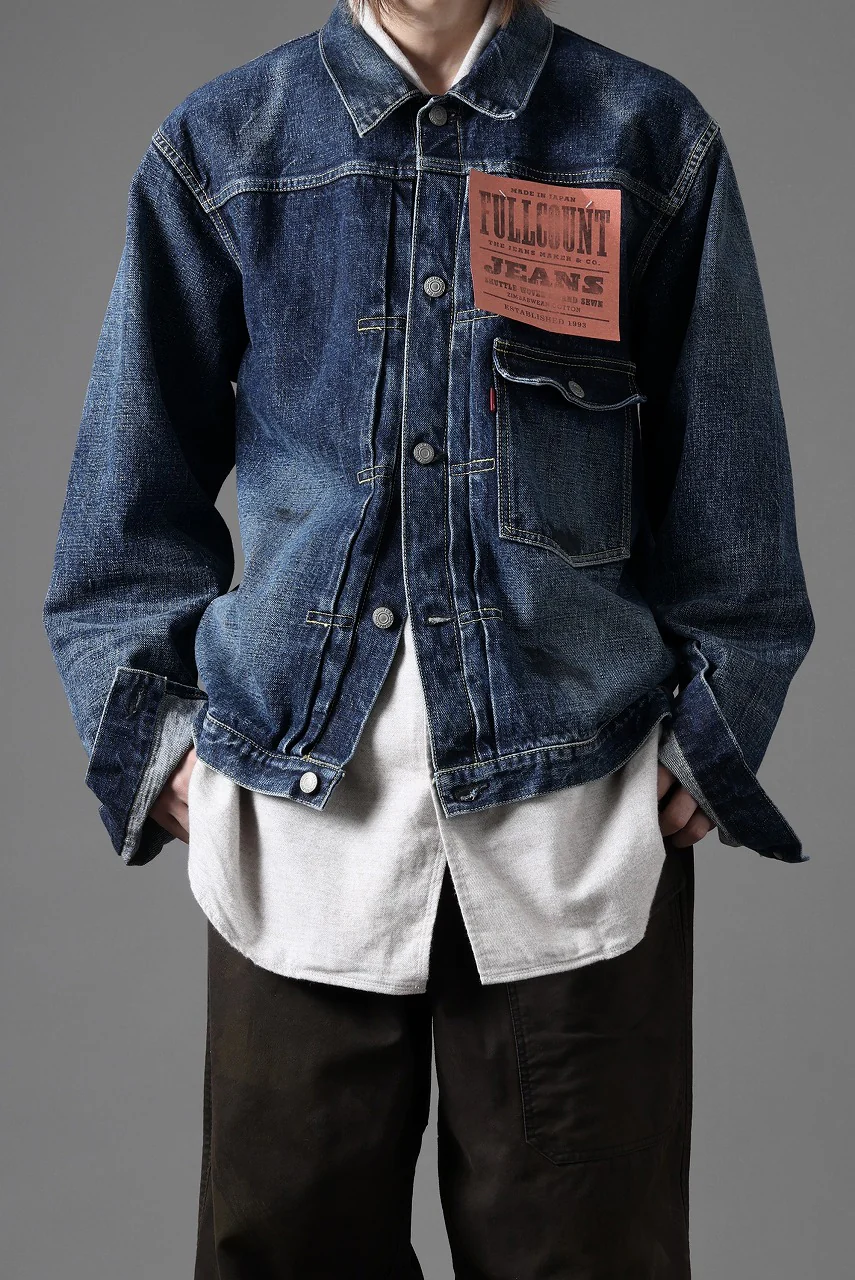 FULLCOUNT "Fear Of The Dark" Type 1 Denim Jacket / 15.5oz Zimbabwe Selvedge Denim (INDIGO BLUE) - Image 19