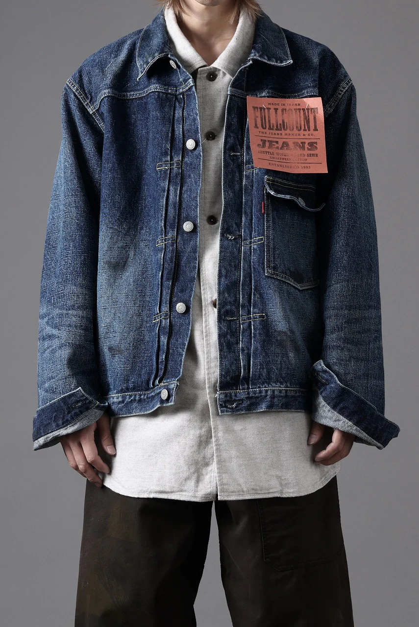 FULLCOUNT "Fear Of The Dark" Type 1 Denim Jacket / 15.5oz Zimbabwe Selvedge Denim (INDIGO BLUE) - Image 21